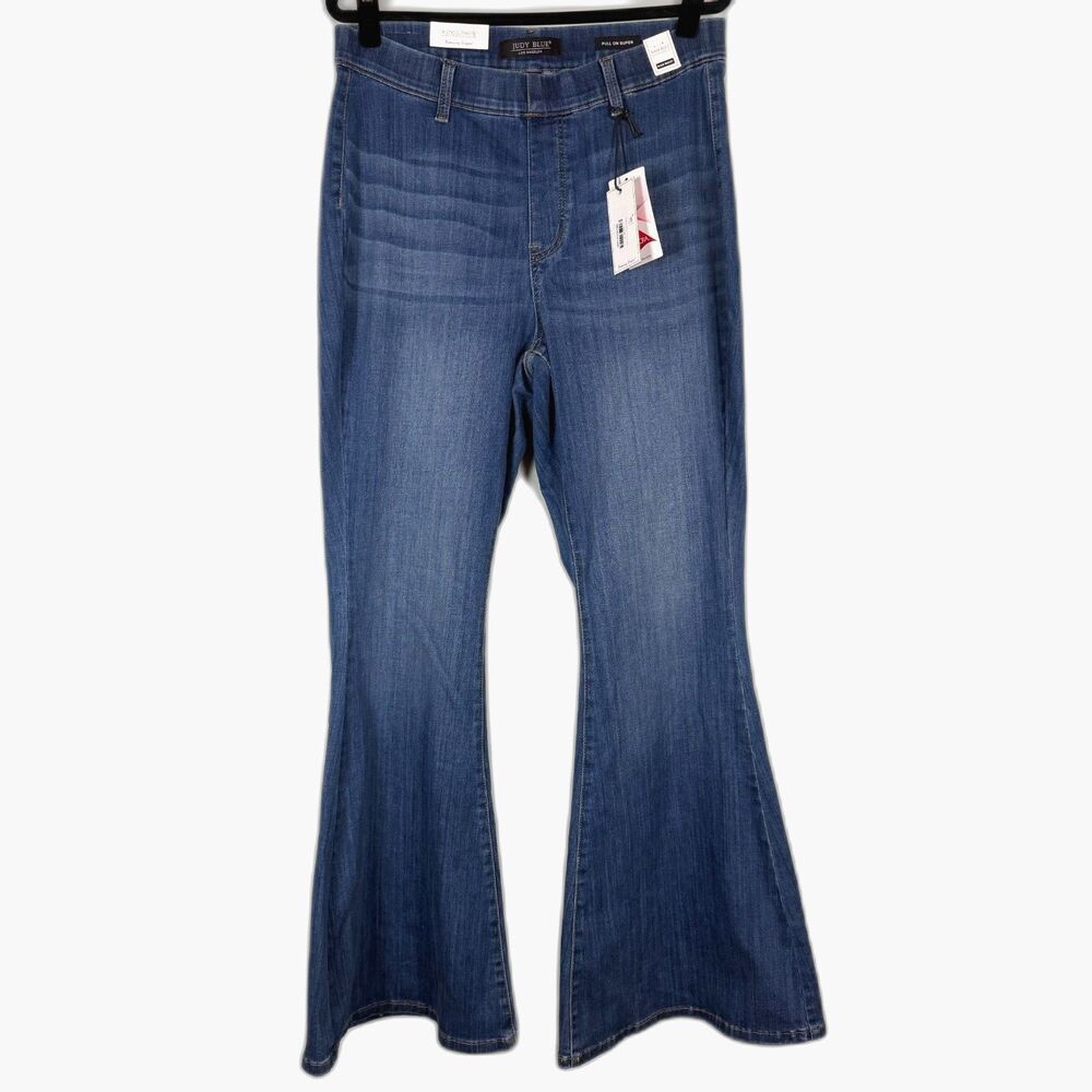 Judy Blue Jeans 16W High Rise Pull On Super Flare Stretch Denim NWT